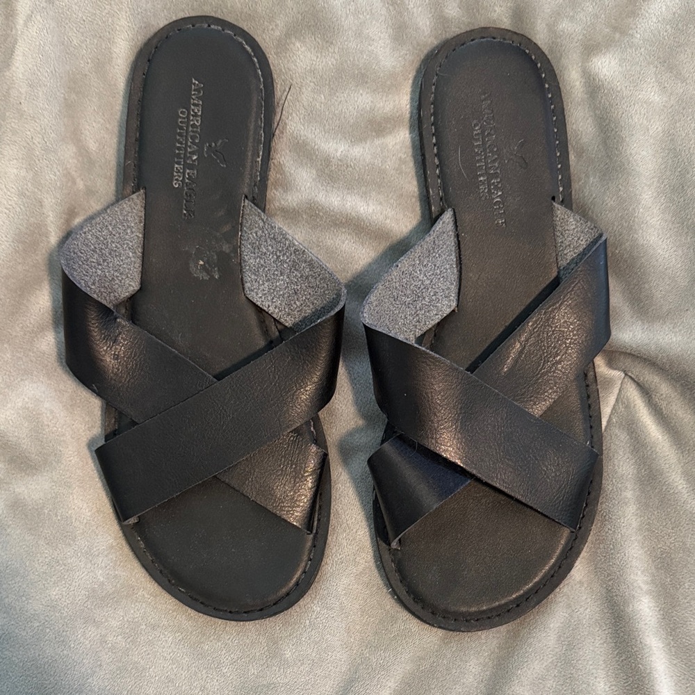 American Eagle Outfitters Black Slide Sandals